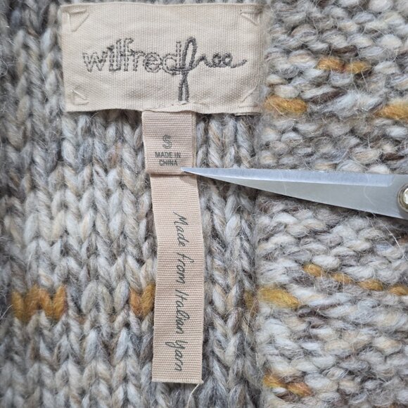 Wilfred Free Cardigan Women S Multi Marled Chunky Knit Wool Blend Buttons Pocket - Picture 3 of 14